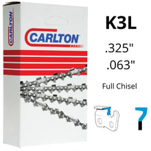 Load image into Gallery viewer, Carlton Full Chisel Saw Chain 325" Pitch