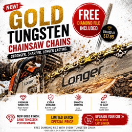 GOLD Saw Chain – Tungsten Semi Chisel 3/8