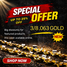 Load image into Gallery viewer, Gold Chainsaw Chain 3/8 .063 – Full &amp; Semi Chisel | Fits Stihl