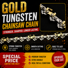 Load image into Gallery viewer, GOLD Saw Chain – Tungsten Semi Chisel 3/8